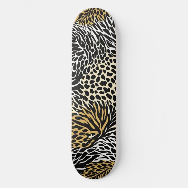 Skateboard Poster de animal mixte Zebra Leopard Tiger Impress (Recto)