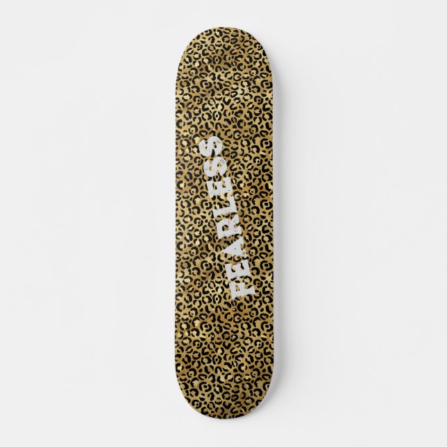 Skateboard POSTER DE ANIMAL sauvage de léopard noir sans peur (Devant)