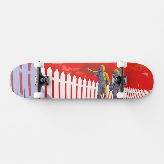 Skateboard Poster De L'Espace Rétro De Kepler-186f. (Horz)