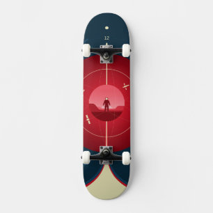 Skateboard Poster de l'horloge atomique Deep Space, version r