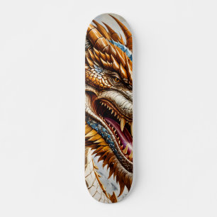 Skateboard Poster du dragon réaliste d'or