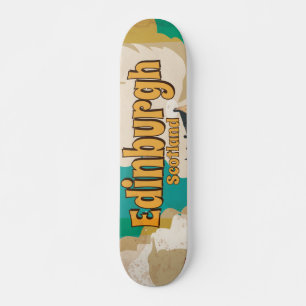 Skateboard Poster Vintage voyage d'Édimbourg
