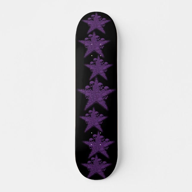 Skateboard pourpre étoile crâne (Devant)