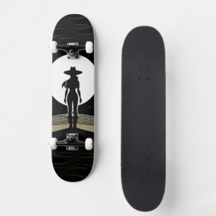 Skateboard Pouvoir Féminin Occidental Clair de Lune Cowgirl S