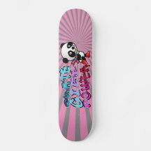skateboard power girl drôle ours en peluche