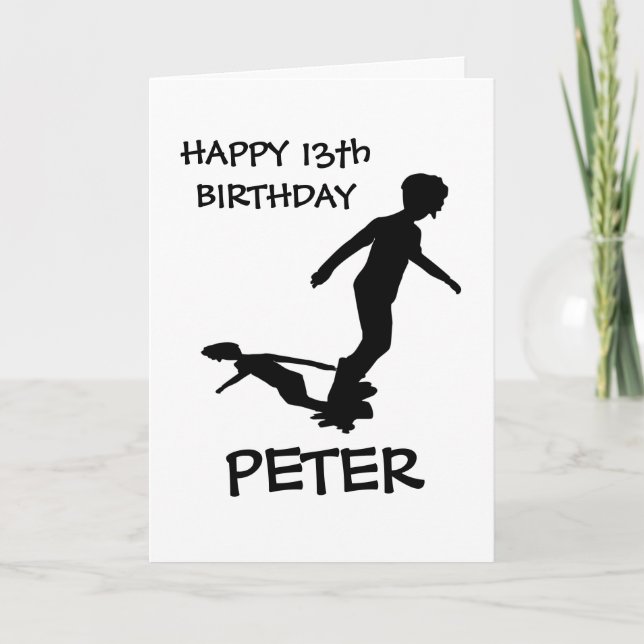 SKATEBOARD Power Slide HAPPY BIRTHDAY  Card (Front)