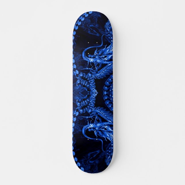 Skateboard Pro panneau de parc d'élément bleu de dragon (Devant)