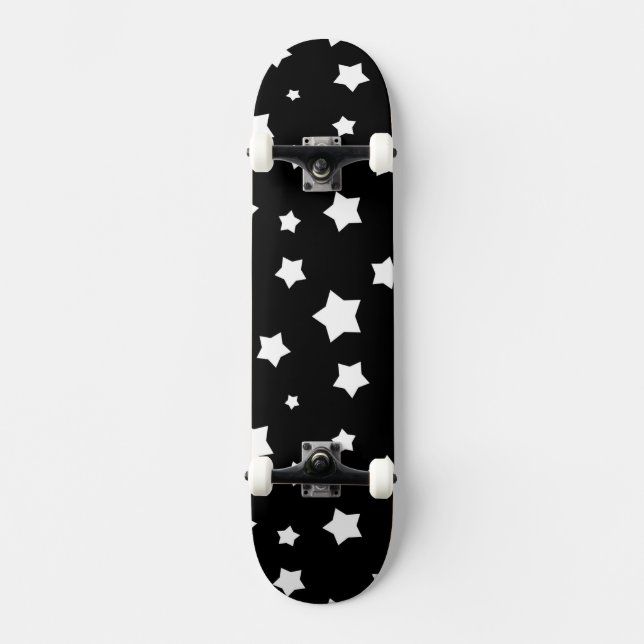 Skateboard Profil sous convention astérisque noir et blanc (Recto)