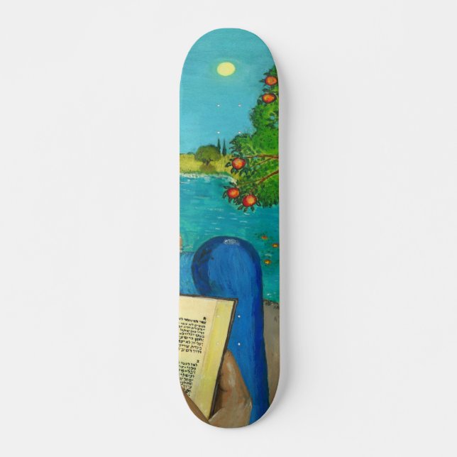 Skateboard Psaume 1 - L'homme lit Psaume 1 dans la Bible hébr (Devant)