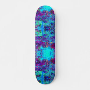 Skateboard Psychedelic Impressionistic Blue Garden Landscape