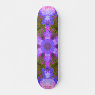 Skateboard Psychédélique Mandala Fleur violet et bleu