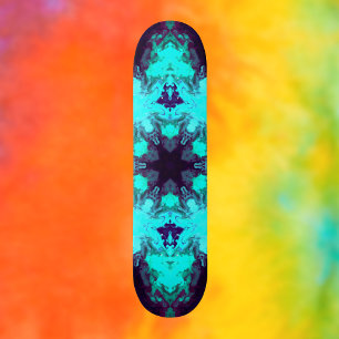 Skateboard Psychédélique Mandala Flower bleu et violet