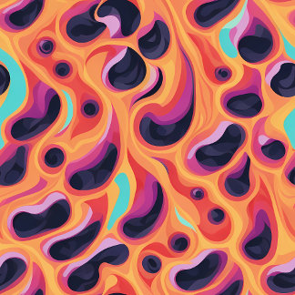 Skateboard Psychédélique violet et orange Motif Abstrait