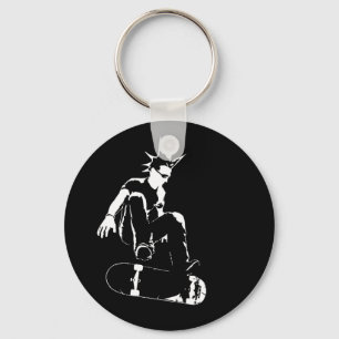 skateboard punk keychain