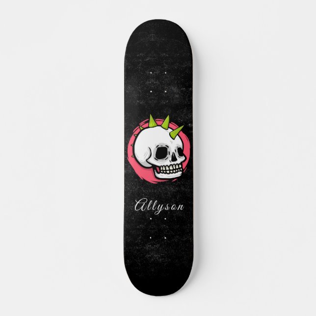Skateboard Punk Rock Crâne tendance gothique Enfants Nom Fun  (Devant)