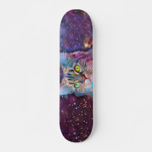 Skateboard Purple cat en espace