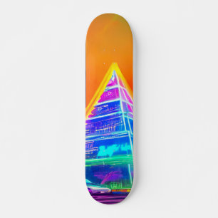 Skateboard Pyramide holographique de Neon Futuristic