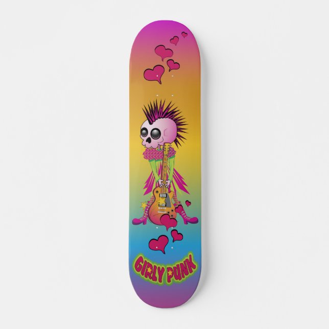 Skateboard Raie Girly de punk rock (Devant)