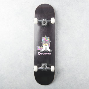 Skateboard Raiinbow Unicorn Sticker