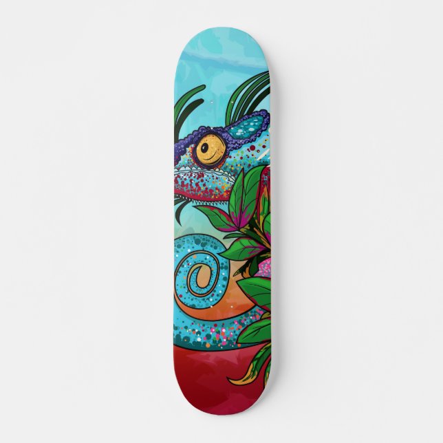 Skateboard Rainbow Chameleon (Devant)