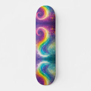 Skateboard Rainbow Cosmic Galaxy Yin Yang Ocean Waves Sk8r