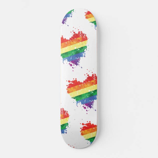 Skateboard - Rainbow Heart (Front)