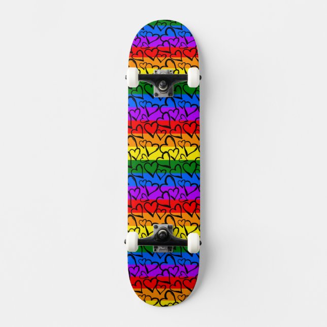 Skateboard Rainbow Heart Motif (Recto)