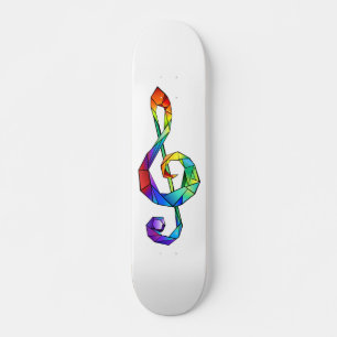 Skateboard Rainbow musical key treble clef