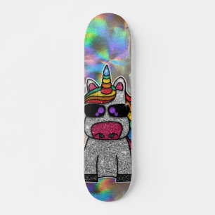 Skateboard Rainbow Parties scintillant Unicorn Sparkly Chrome