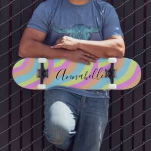 Skateboard Rainbow Pastel Couleur Cute Retro