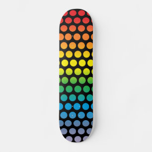 Skateboard Rainbow Polka Dots Black