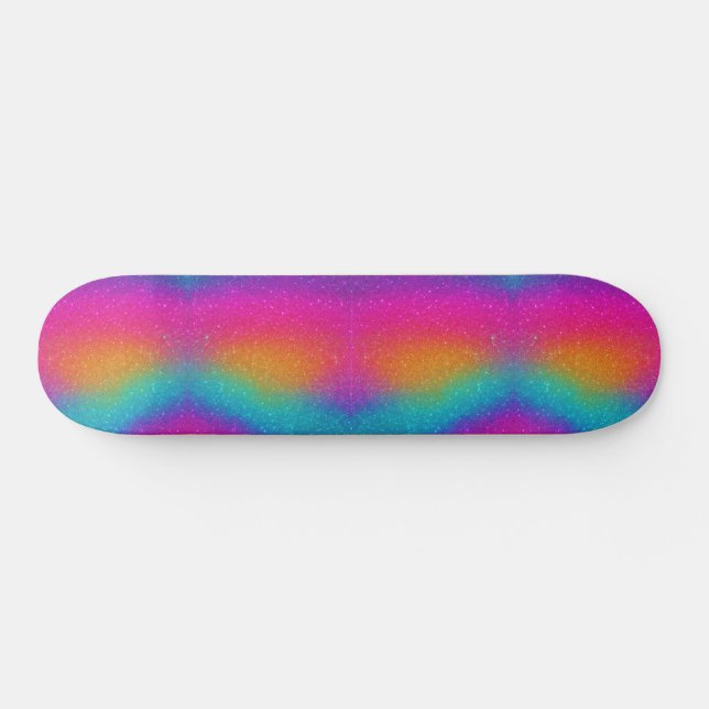 Skateboard Rainbow Psychedelic Parties scintillant Neon Skate (Horz)