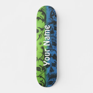 Skateboard - Rainbow Skull - Customize w Your Name