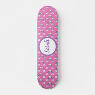 Skateboard Rainbow Unicorn Motif Nom personnalisé