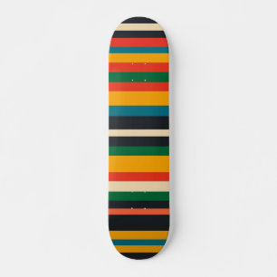 Skateboard Rastafarian Multi Color Modern Stripes Motif