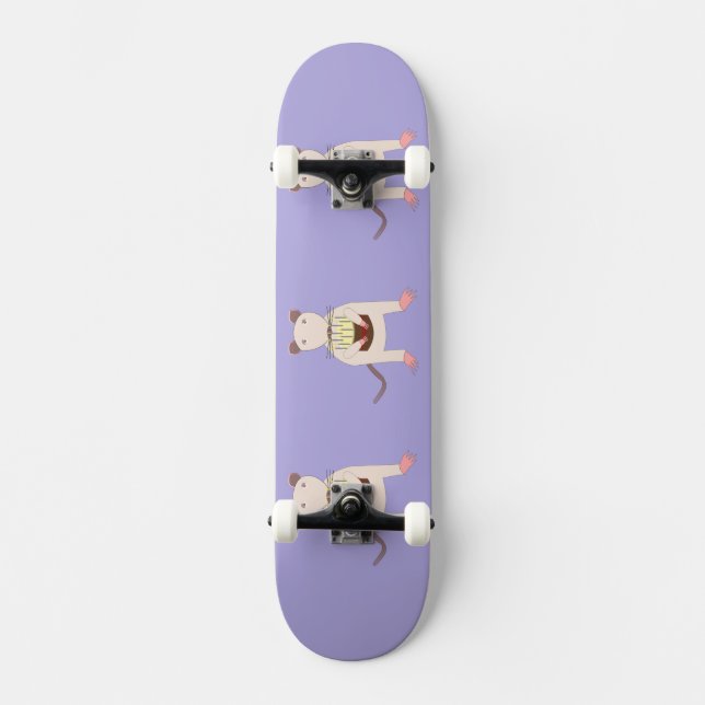 Skateboard Rat de Siamese avec gâteau d'anniversaire (Recto)