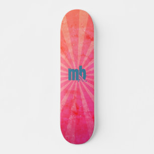Skateboard Rayons de coucher de soleil monogrammes
