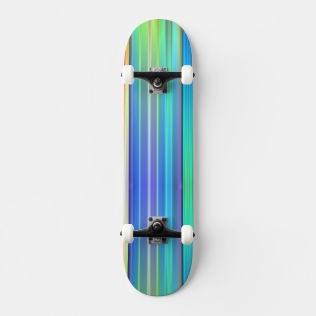 Skateboard Rayures arc-en-ciel (Recto)