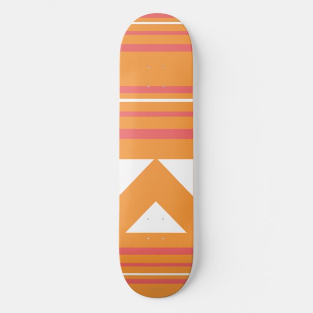 Skateboard Rayures minces oranges (Recto)
