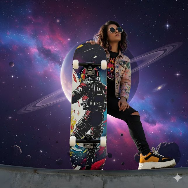 Skateboard Réalité brisée - Astronaute Artiste (Créateur téléchargé)