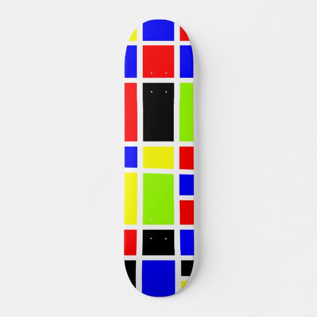 Skateboard Rectangles colorées 02 - Old School (Devant)