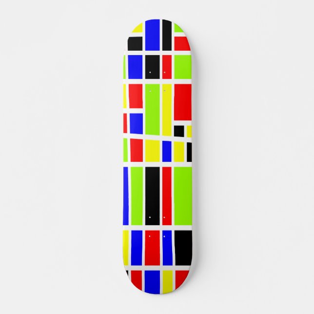 Skateboard Rectangles colorées 04 - Old School (Devant)