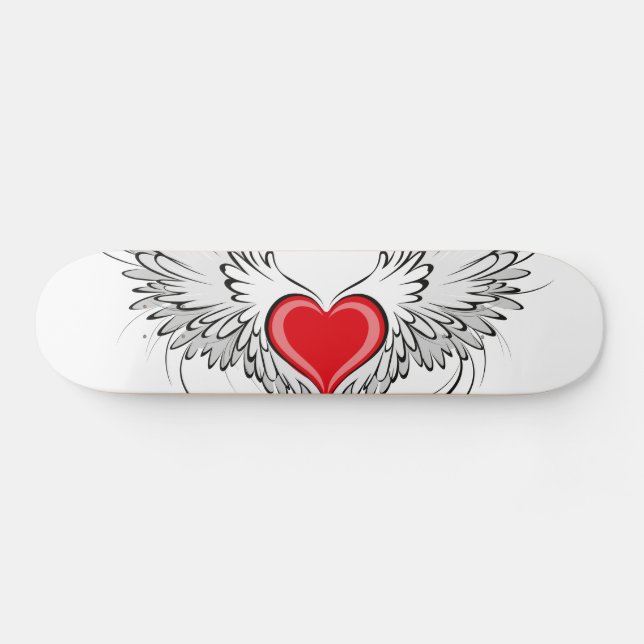 Skateboard Red Angel Coeur avec ailes (Horz)