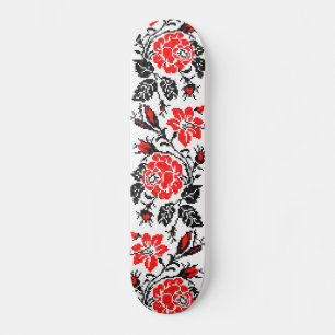 Skateboard Red & Black Rose cross-stitch Russian Pattern