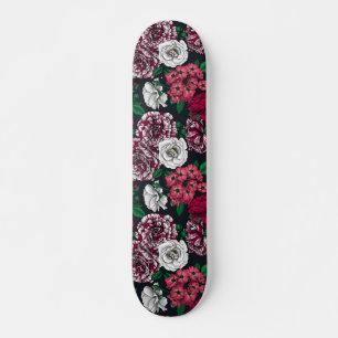 Skateboard Red, white and bi-color roses with green leaves