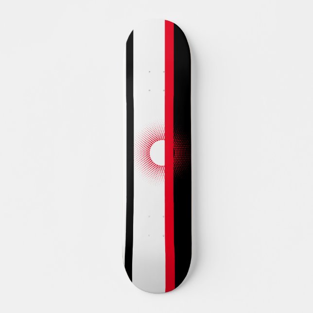 Skateboard, Red, White and Black Skateboard (Front)