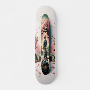 Skateboard Réflexions sur les cerisiers en fleurs
