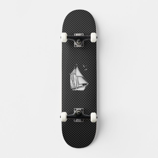 Skateboard Regatta Sailboat on Carbon Fiber Style (Recto)