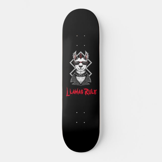 Skateboard Règle des lamas de Punk Rock (Recto)