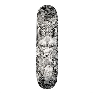 Skateboard Renard noir et blanc + nature Skate Deck Skateboar